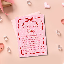 Red and Pink Valentines Books For Baby Shower エンクロージャーカード