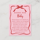 Red and Pink Valentines Books For Baby Shower エンクロージャーカード (正面)