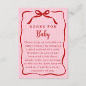 Red and Pink Valentines Books For Baby Shower エンクロージャーカード (正面)