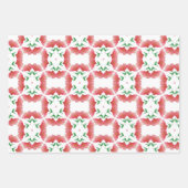 Red and pink watercolor geometric wrapping paper ラッピングペーパーシート (正面3)