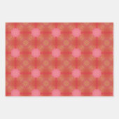 Red and pink watercolor geometric wrapping paper ラッピングペーパーシート (正面)