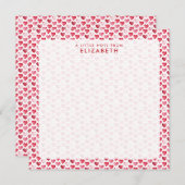 Red and Pink Watercolor Heart サンキューカード (正面/裏面)