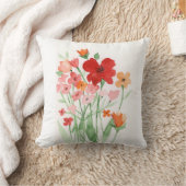 Red and Pink Wildflowers  クッション (ブランケット)