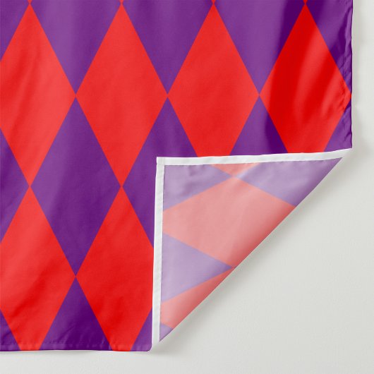 Red and Purple Harlequin Checkered Design  ファブリック