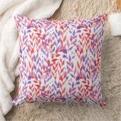 Red and Purple Palm Leaves クッション (ブランケット)