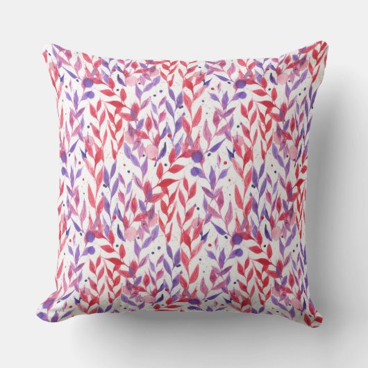 Red and Purple Palm Leaves クッション (正面)