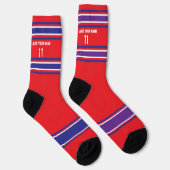 Red and purple Sport Jersey - Name Number Socks ソックス (右)