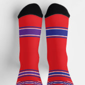 Red and purple Sport Jersey - Name Number Socks ソックス (上部)