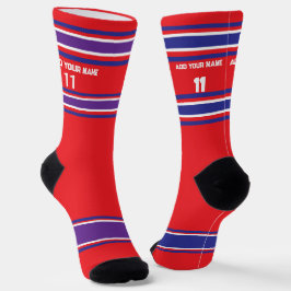 Red and purple Sport Jersey - Name Number Socks ソックス