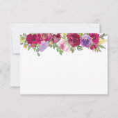 Red and purple watercolor flowers personalized  ノートカード (裏面)