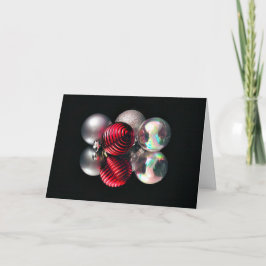 Red and silver Christmas ball Card シーズンカード