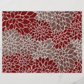 Red and silver dahlias origami paper (正面)