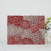Red and silver dahlias origami paper (スタンド正面)
