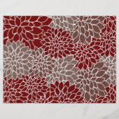 Red and silver dahlias origami paper (裏面)