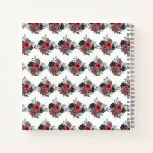 Red and Silver Elegant Flowers Birthday Guest Book ノートブック (裏面)