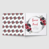 Red and Silver Elegant Flowers Sweet Sixteen ゲストブック (全面)