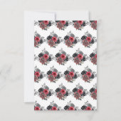 Red and Silver Elegant Flowers Sweet Sixteen 出欠カード (裏面)
