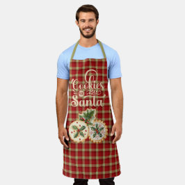 Red and Tan Plaid Cookies for Santa エプロン