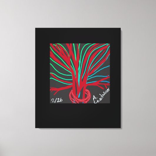 Red and Teal Green Tree キャンバスプリント (正面)