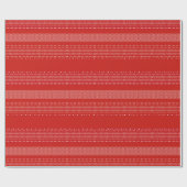 Red And White African Pattern Wrapping Paper ラッピングペーパー (フラット)
