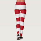 Red and White Awning Stripes レギンス (裏面)