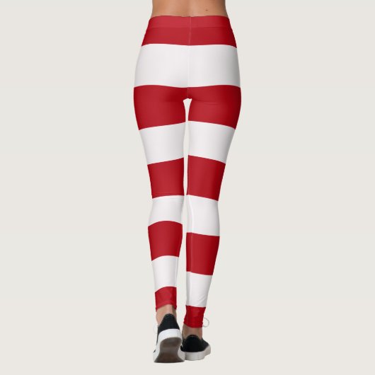 Red and White Awning Stripes レギンス (裏面)