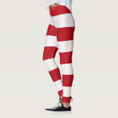 Red and White Awning Stripes レギンス (左)