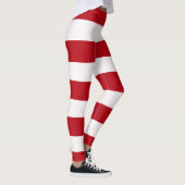 Red and White Awning Stripes レギンス (右)