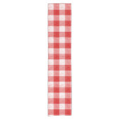 Red and White Bold Checkered Plaid Design  ショートテーブルランナー (正面)