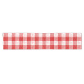 Red and White Bold Checkered Plaid Design  ショートテーブルランナー (横)