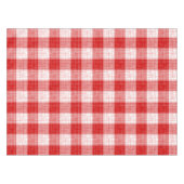 Red and White Bold Checkered Plaid Design  テーブルクロス (正面(横))