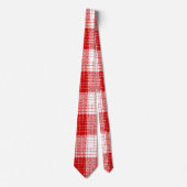 Red and White Bold Checkered Plaid Design  ネクタイ (正面)