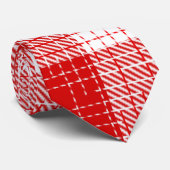 Red and White Bold Checkered Plaid Design  ネクタイ (ロール)