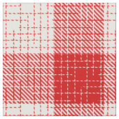 Red and White Bold Checkered Plaid Design  ファブリック (クローズアップ)