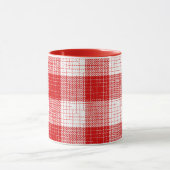 Red and White Bold Checkered Plaid Design  マグカップ (中央)
