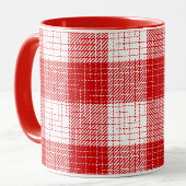 Red and White Bold Checkered Plaid Design  マグカップ