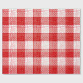 Red and White Bold Checkered Plaid Design  ラッピングペーパー (フラット)