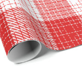 Red and White Bold Checkered Plaid Design  ラッピングペーパー (ロールコーナー)