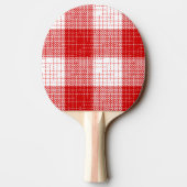 Red and White Bold Checkered Plaid Design  卓球ラケット (裏面)