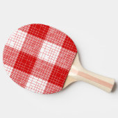Red and White Bold Checkered Plaid Design  卓球ラケット (横)