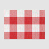 Red and White Bold Checkered Plaid Design  薄葉紙 (正面)