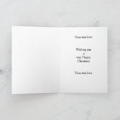 Red and white Border Collie Christmas card カード (内部)