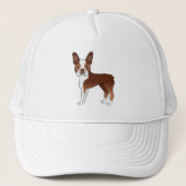 Red And White Boston Terrier Cute Dog Illustration キャップ (正面)
