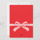 Red and White Bow Flat Christmas Photo Card シーズンカード (裏面)