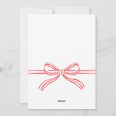 Red and White Bow Flat Christmas Photo Card シーズンカード (裏面)