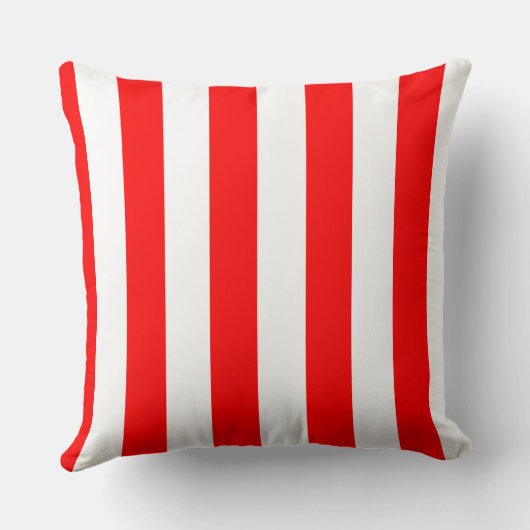 Red and White Cabana Stripes クッション (裏面)