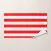 Red and White Cabana Stripes  バスタオルセット (ハンドタオル)