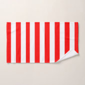 Red and White Cabana Stripes  バスタオルセット (ハンドタオル)