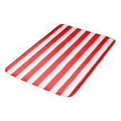 Red and White Cabana Stripes バスマット (アングル)