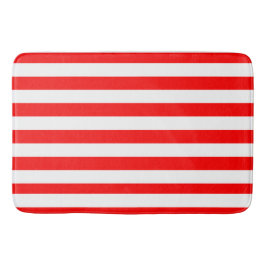 Red and White Cabana Stripes  バスマット